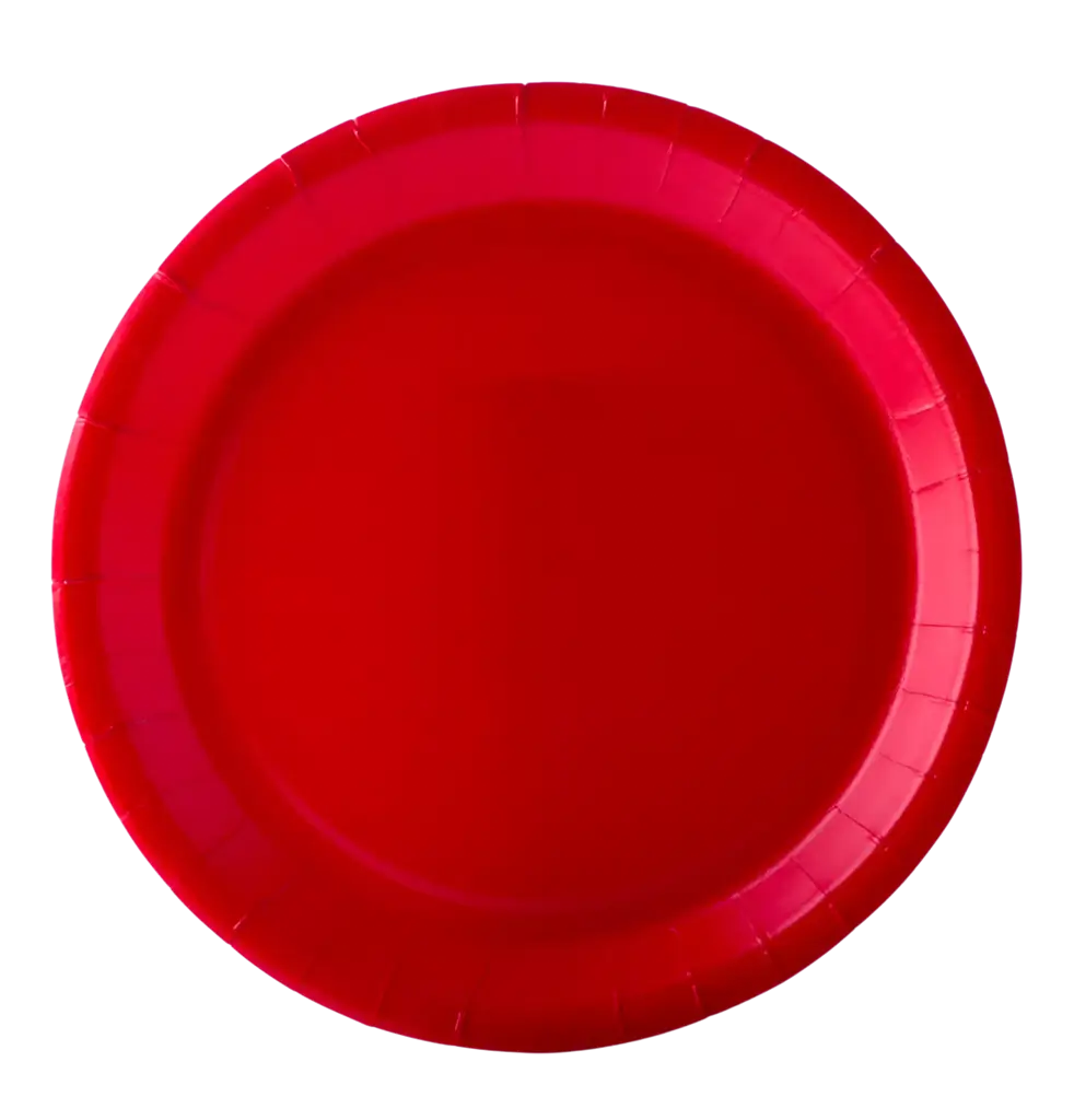 Piatti di Cartone Rotondi 22 cm Rossi – Stoviglie per Feste