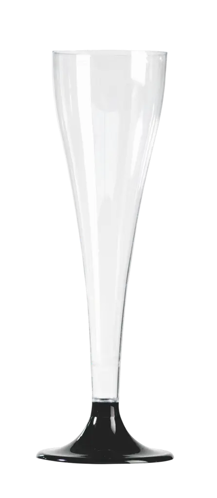 Flûte da Champagne Riutilizzabili 10 cl Piede Nero – Bicchieri da Ricevimento