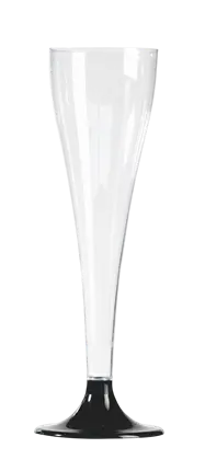 Flûte da Champagne Riutilizzabili 10 cl Piede Nero – Bicchieri da Ricevimento