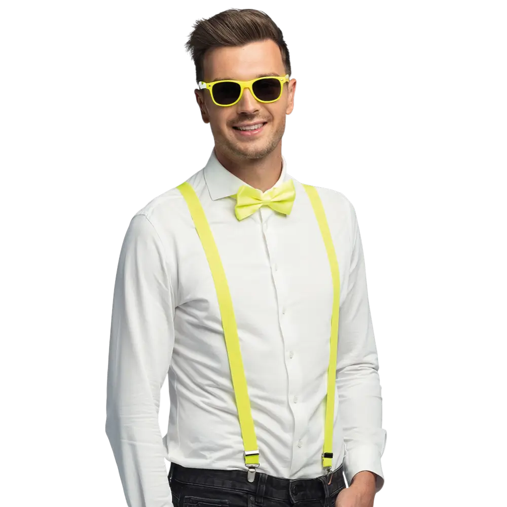 Kit di accessori fluorescenti per feste e costumi - Giallo fluorescente