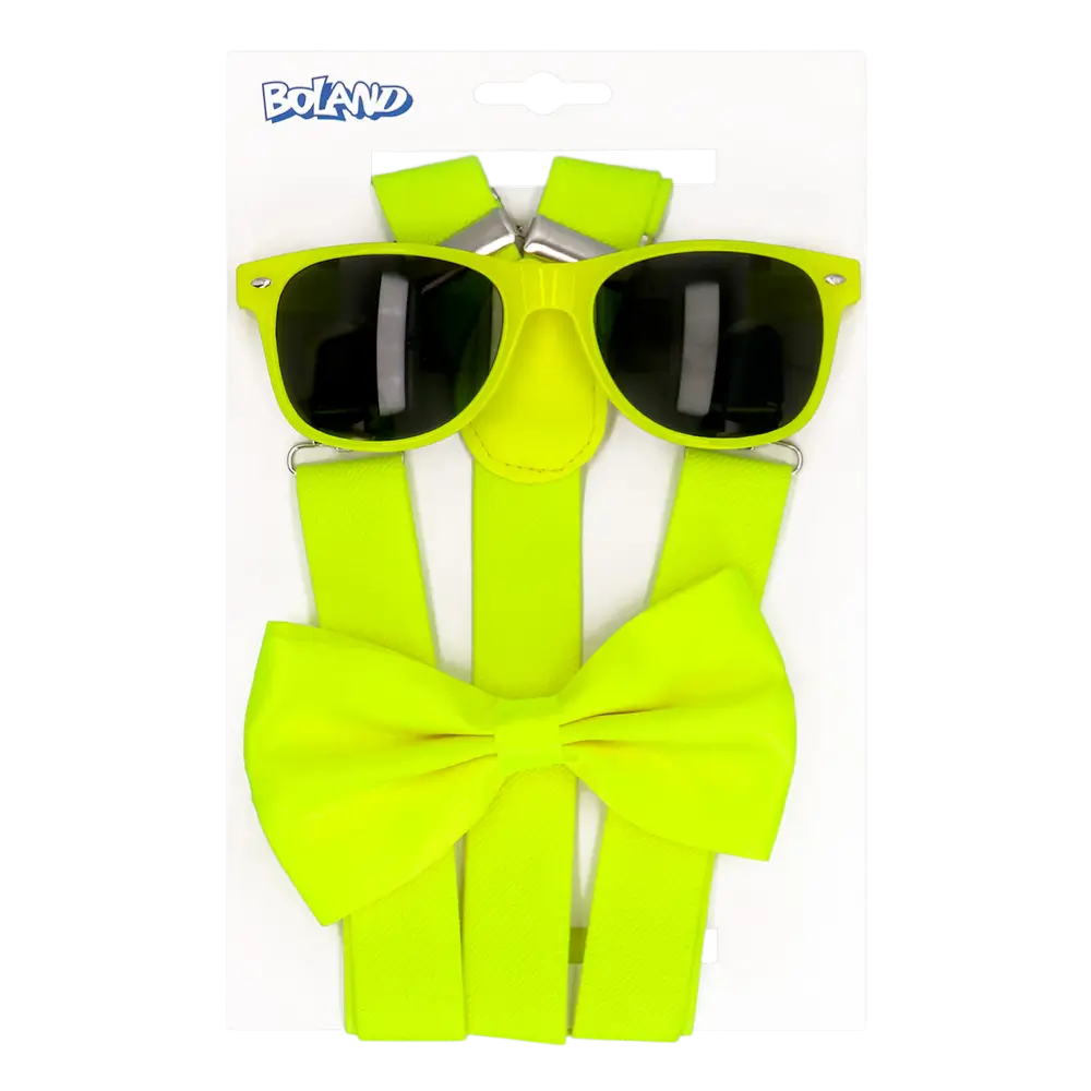 Kit di accessori fluorescenti per feste e costumi - Giallo fluorescente