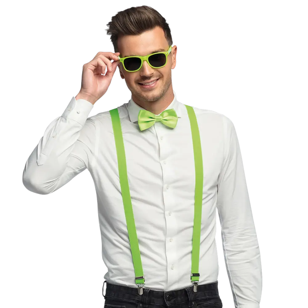 Kit di accessori fluorescenti per feste e costumi - Verde fluorescente