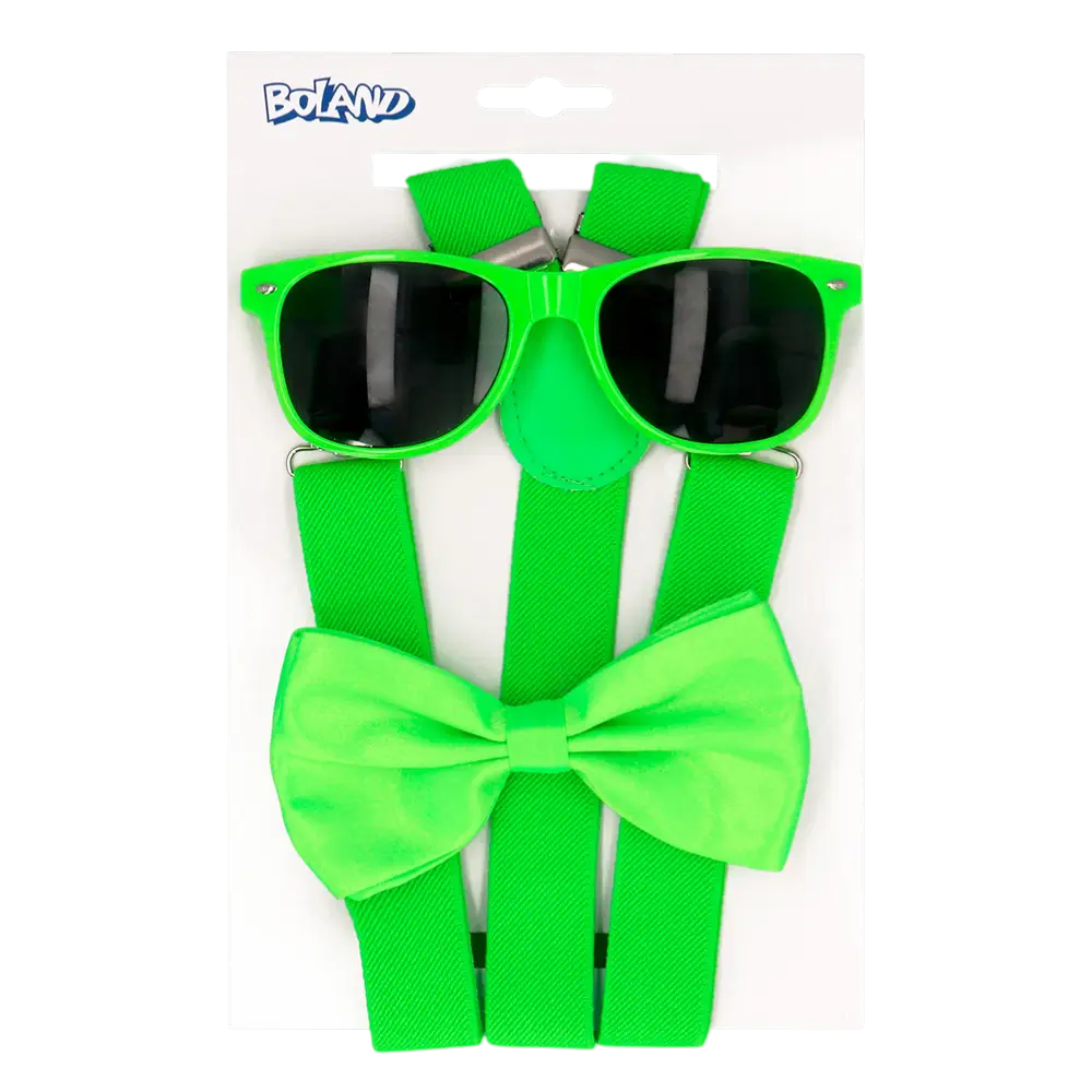 Kit di accessori fluorescenti per feste e costumi - Verde fluorescente