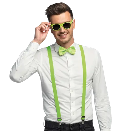 Kit di accessori fluorescenti per feste e costumi - Verde fluorescente