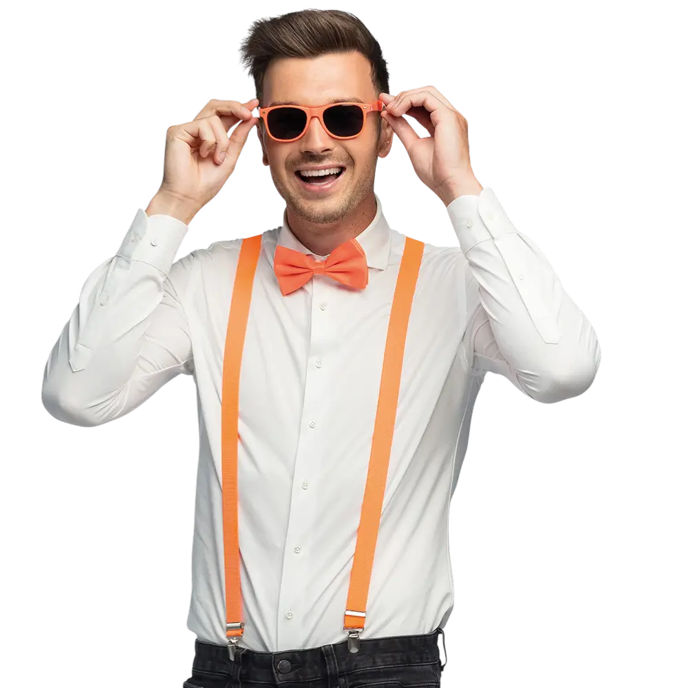 Kit di accessori fluorescenti per feste e costumi - Arancione fluorescente