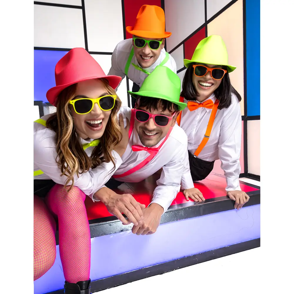 Kit di accessori fluorescenti per feste e costumi - Arancione fluorescente