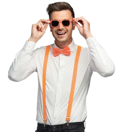 Kit di accessori fluorescenti per feste e costumi - Arancione fluorescente