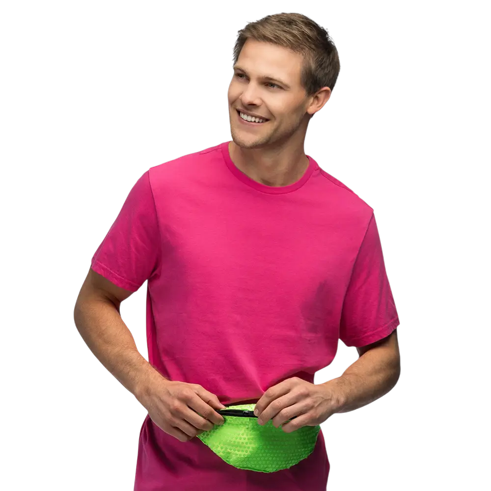 Marsupio in paillettes per feste e costumi - Verde fluo