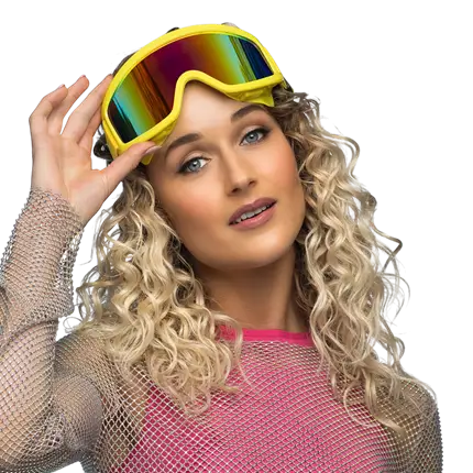 Occhiali da sci per feste e costumi - Giallo fluorescente