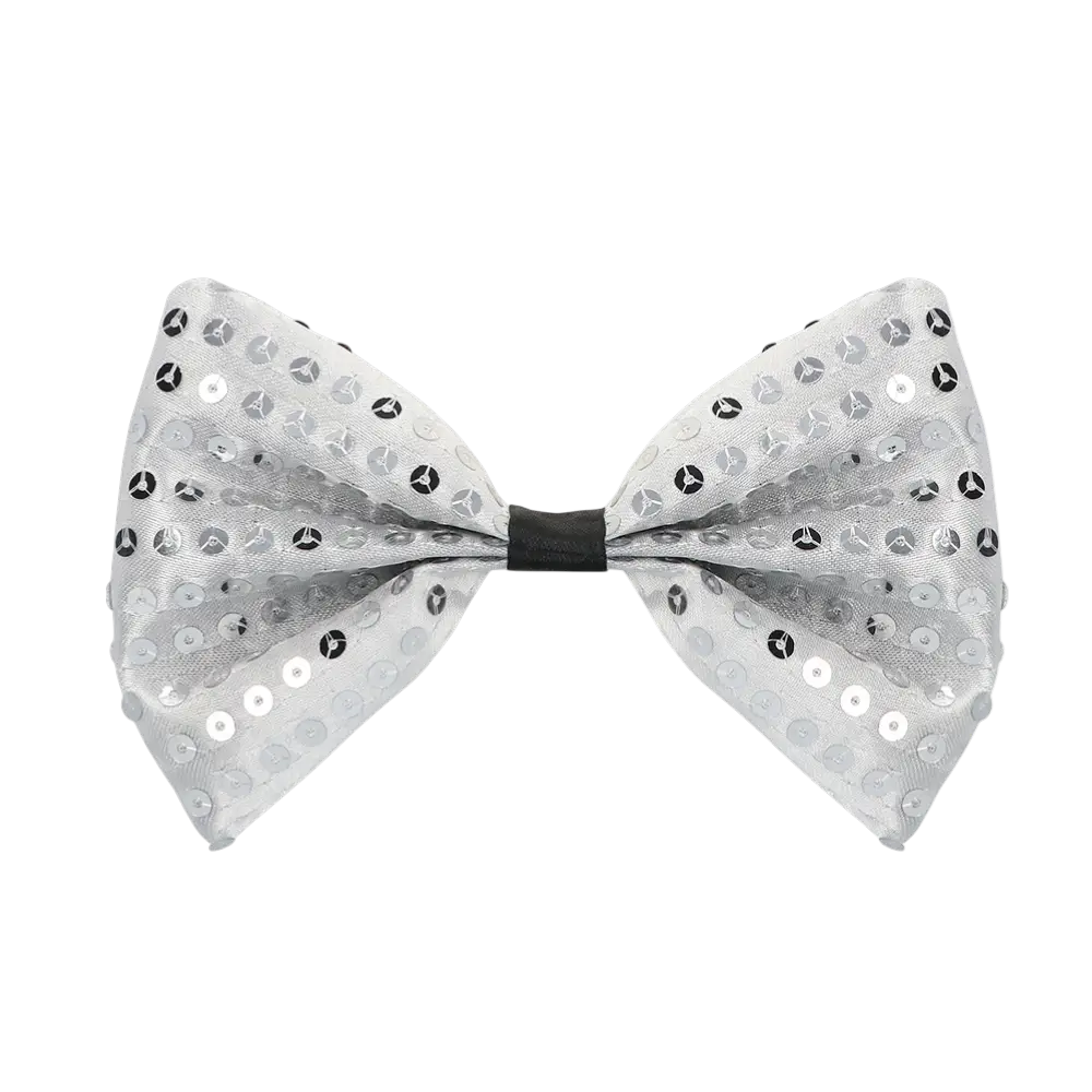 Gilet e papillon con paillettes "Spangles" - Taglia M/L - Argento