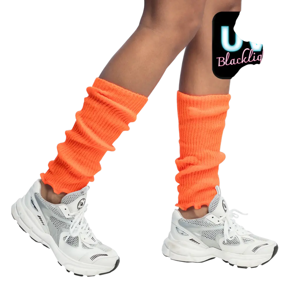 Scaldamuscoli UV arancione fluorescente - Accessorio da discoteca anni '80