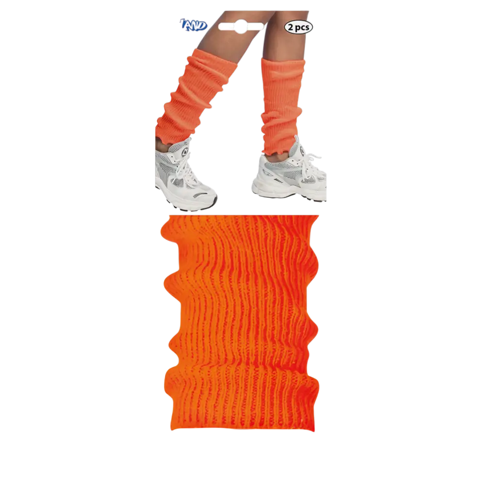 Scaldamuscoli UV arancione fluorescente - Accessorio da discoteca anni '80