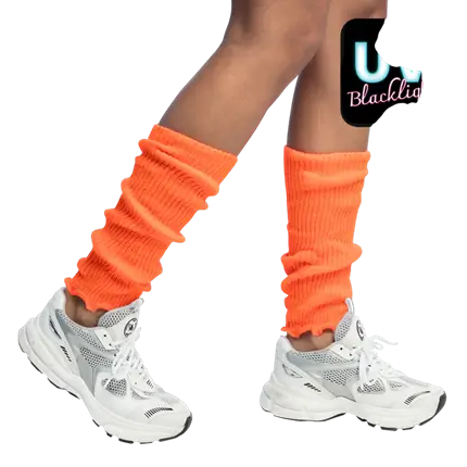 Scaldamuscoli UV arancione fluorescente - Accessorio da discoteca anni '80