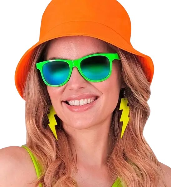 Occhiali anni '80 verde neon - Lenti a specchio effetto Revo