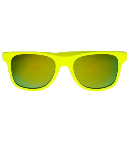 Occhiali anni '80 giallo neon - Lenti a specchio effetto Revo
