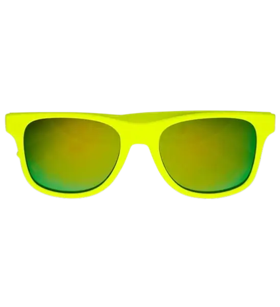 Occhiali anni '80 giallo neon - Lenti a specchio effetto Revo