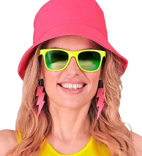 Occhiali anni '80 giallo neon - Lenti a specchio effetto Revo