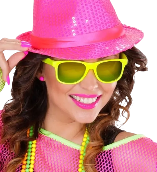 Occhiali anni '80 giallo neon - Lenti a specchio effetto Revo