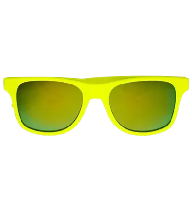 Occhiali anni '80 giallo neon - Lenti a specchio effetto Revo