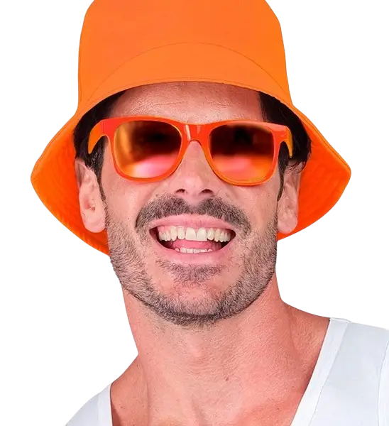 Occhiali da sole arancione neon anni '80 - Lenti a specchio effetto Revo