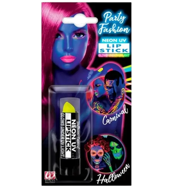 Rossetto giallo fluorescente UV - Trucco viso di Halloween - 6 ml