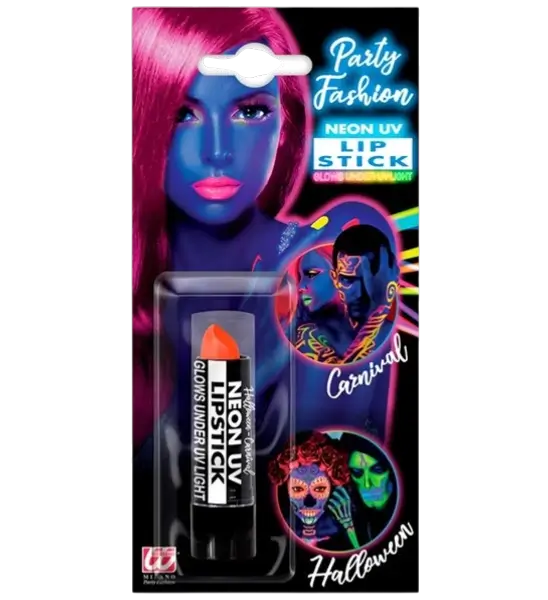Rossetto arancione fluorescente UV - Trucco viso di Halloween - 6 ml