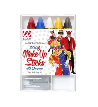 Matite per il trucco del viso - Kit di 5 colori con temperino - Halloween Carnival Party
