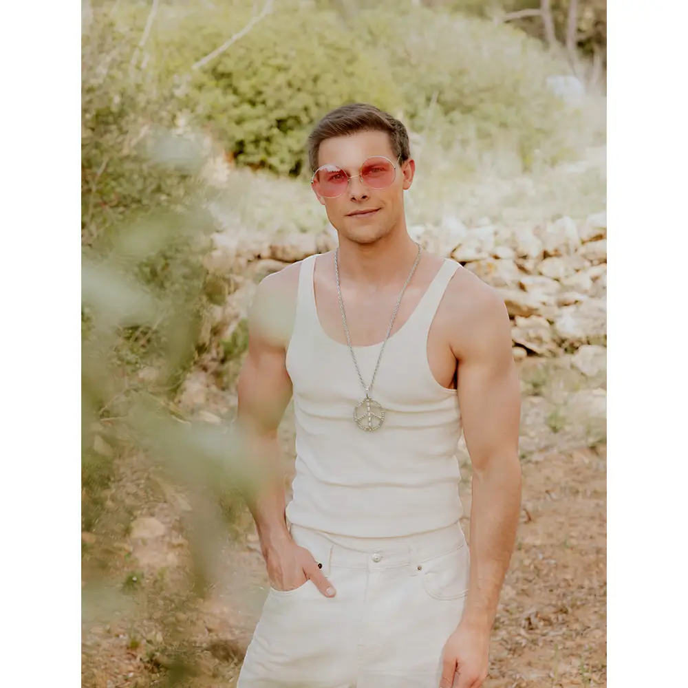 Collana Peace Hippie - Collier Symbole Paix Années 60