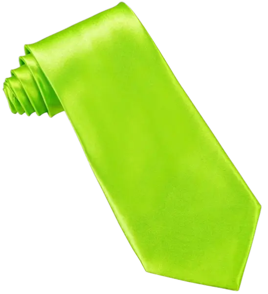Cravatta in raso verde fluorescente - Accessorio da sera anni '80