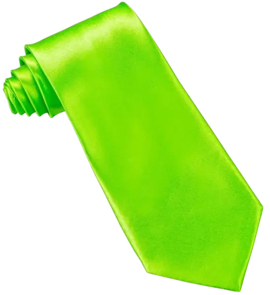 Cravatta in raso verde fluorescente - Accessorio da sera anni '80