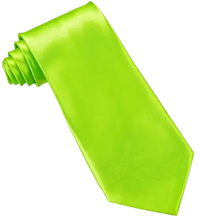 Cravatta in raso verde fluorescente - Accessorio da sera anni '80