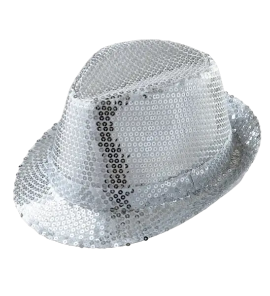 Cappello glitterato argento - Accessorio da discoteca