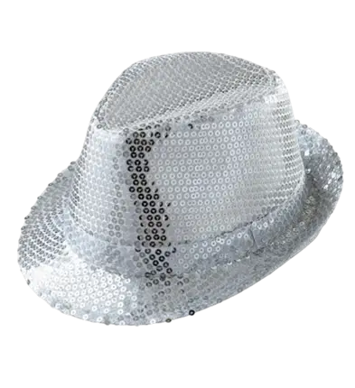 Cappello glitterato argento - Accessorio da discoteca