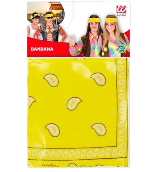 Bandana da cowboy gialla 55x55 cm - Sciarpa western