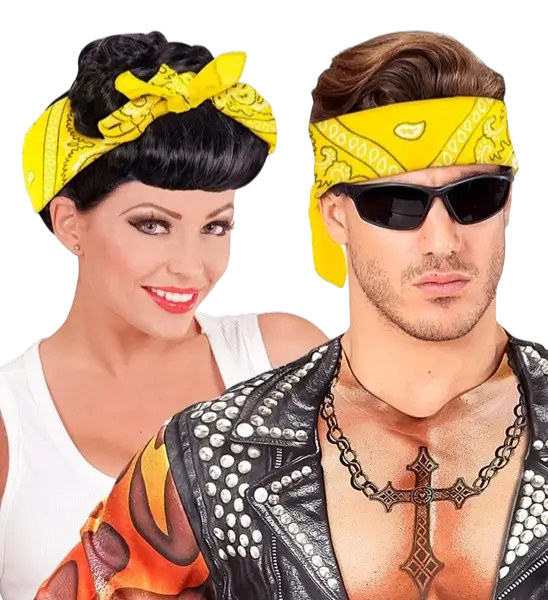 Bandana da cowboy gialla 55x55 cm - Sciarpa western