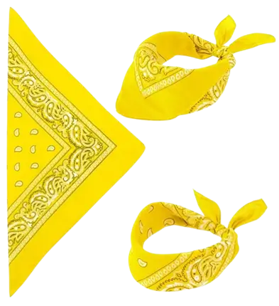 Bandana da cowboy gialla 55x55 cm - Sciarpa western