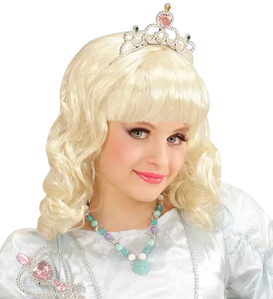 Collana di perle colorate con cuore in strass blu