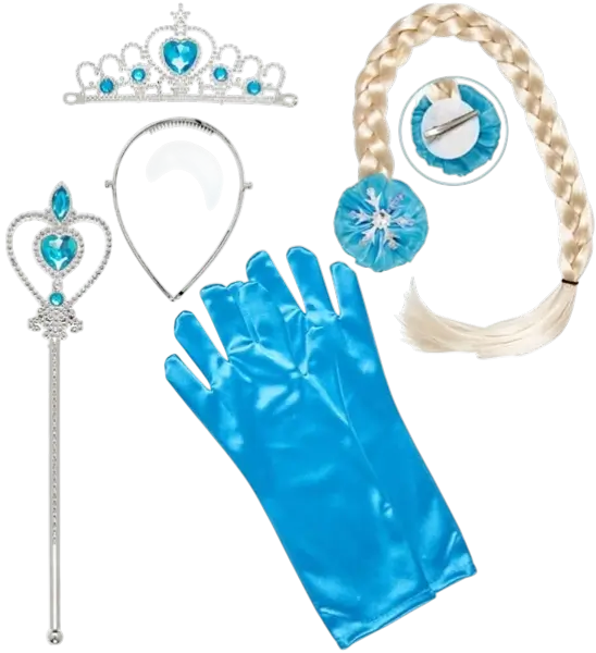 Kit principessa delle nevi - Tiara, tappetino, guanti e bacchetta magica