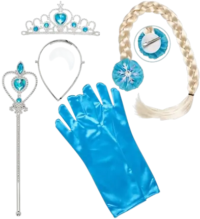 Kit principessa delle nevi - Tiara, tappetino, guanti e bacchetta magica