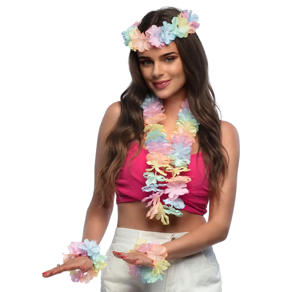 Kit pastello hawaiano - Accessori per il travestimento hawaiano