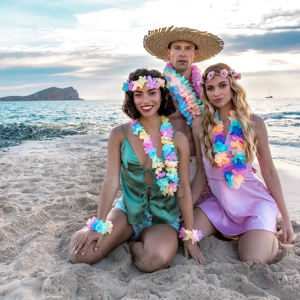 Kit pastello hawaiano - Accessori per il travestimento hawaiano