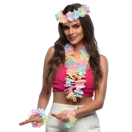 Kit pastello hawaiano - Accessori per il travestimento hawaiano