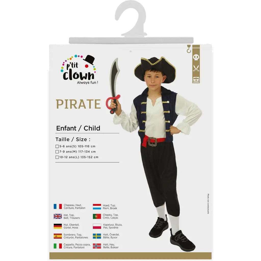 Travestimento da pirata per bambino 5-6 anni - Costume da pirata per bambino