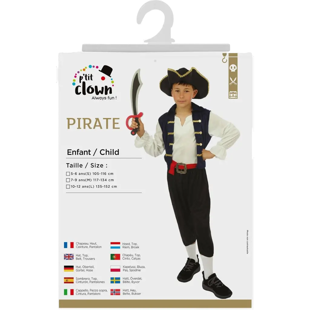 Travestimento da pirata bambino 7-9 anni - Costume da pirata bambino