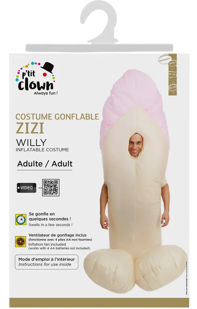 Travestimento gonfiabile per adulti Zizi - Taglia unica Costume umoristico festivo