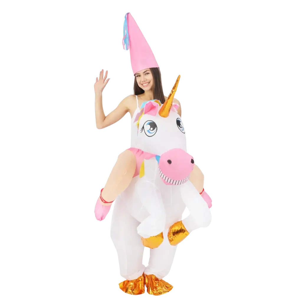 Travestimento da unicorno gonfiabile con cavaliere Adulto - Costume festivo taglia unica