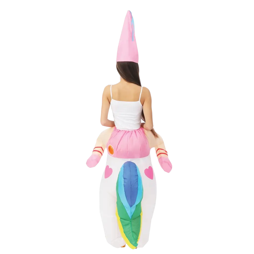Travestimento da unicorno gonfiabile con cavaliere Adulto - Costume festivo taglia unica