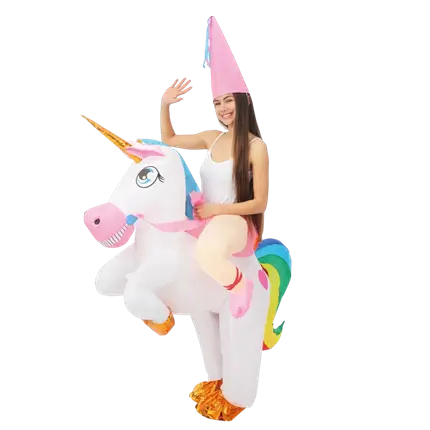 Travestimento da unicorno gonfiabile con cavaliere Adulto - Costume festivo taglia unica
