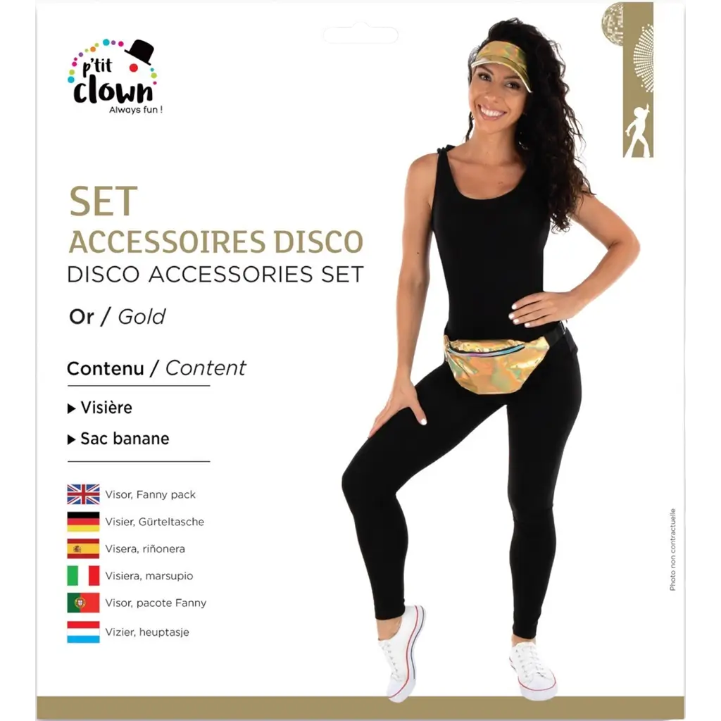 Set di accessori da discoteca dorati per adulti - Accessori da discoteca
