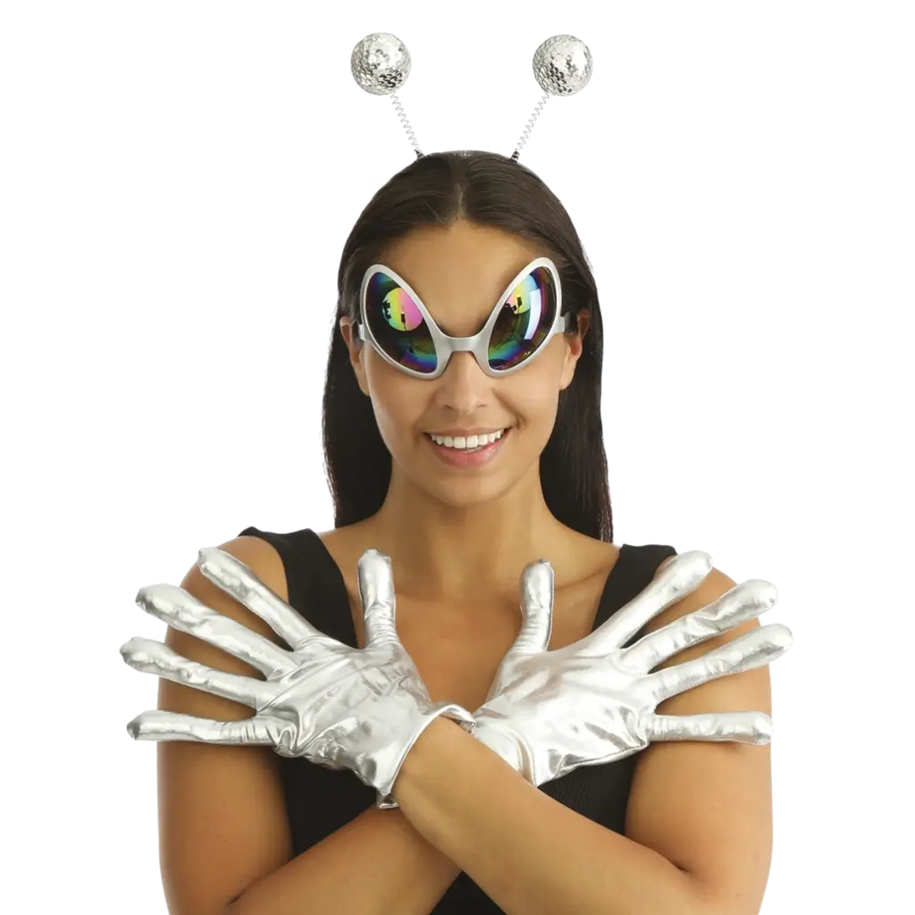 Set di accessori extra-terrestri in argento per adulti - Accessori per travestimento da alieno